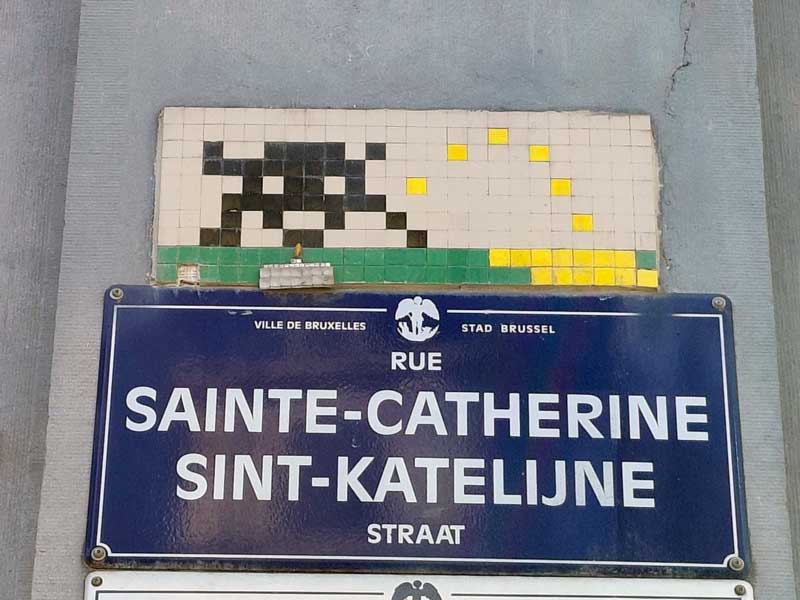 Invader in Brussel bij Sint-Katelijne