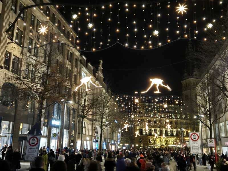 Kerstverlichting in Hamburg: Jungfernstieg