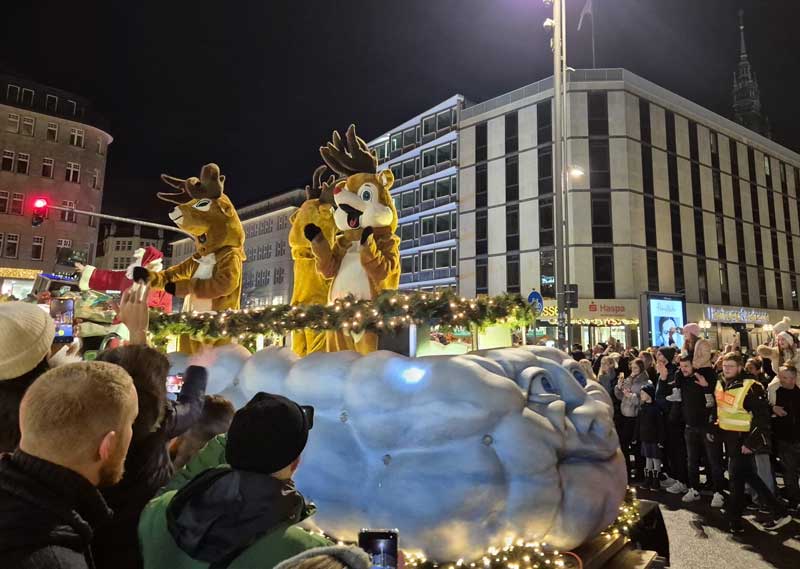 Kerstparade op zaterdag in Hamburg